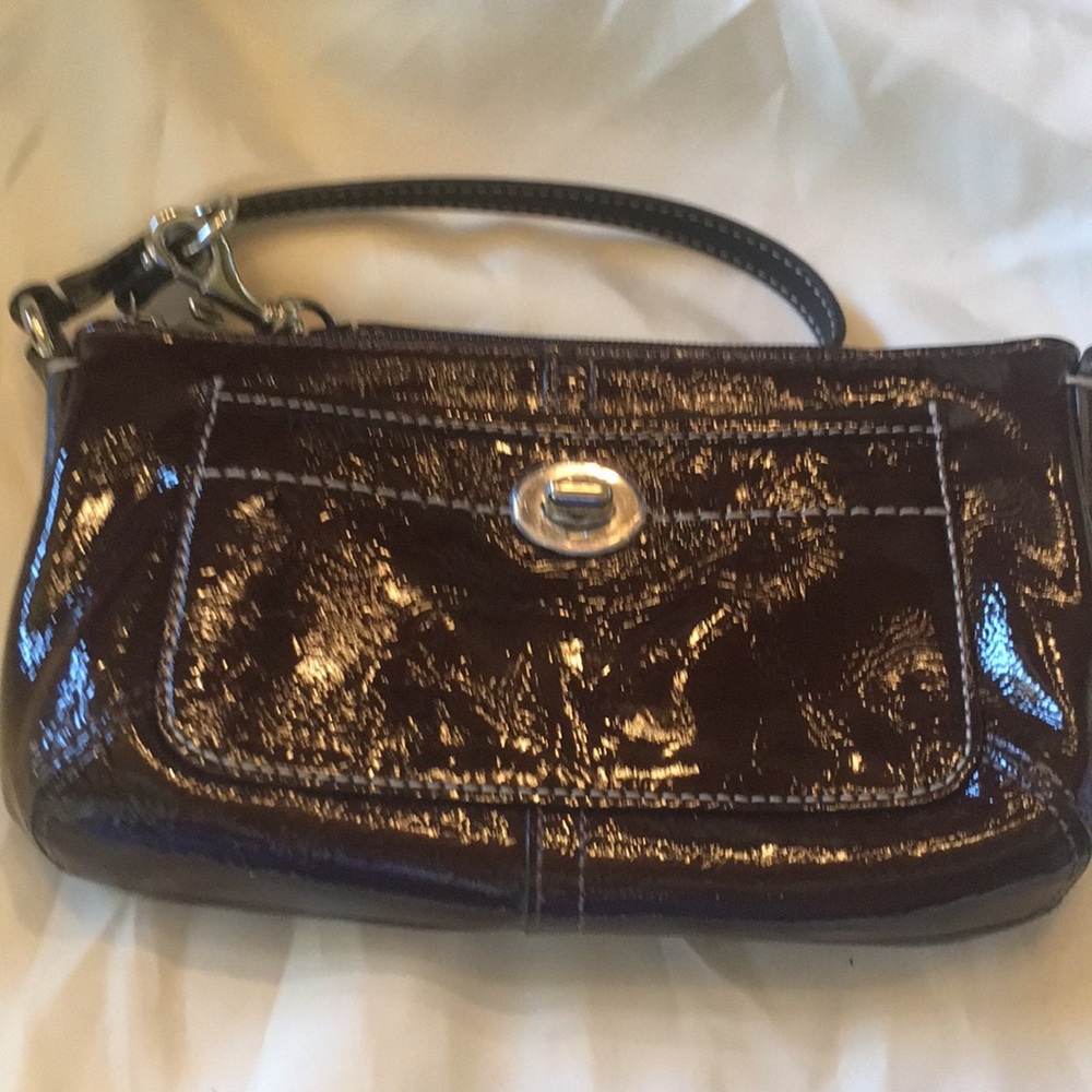 Coach leather wristlet
